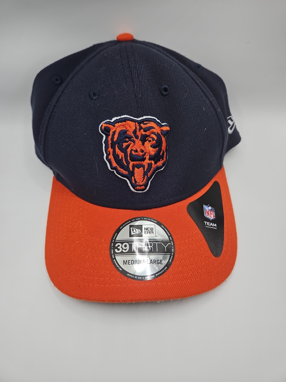 New Era Navy and Orange Chicago Bears 39THIRTY Stretch-Fit Cap
